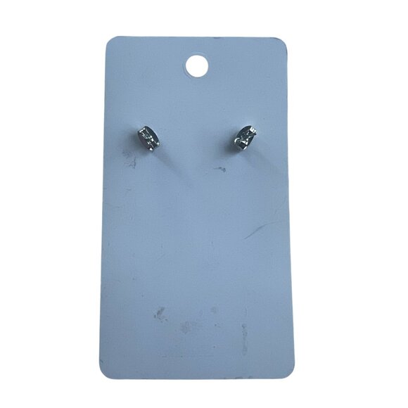 Silver Spider Web with Iridescent Beads Stud Earrings - Picture 3 of 3